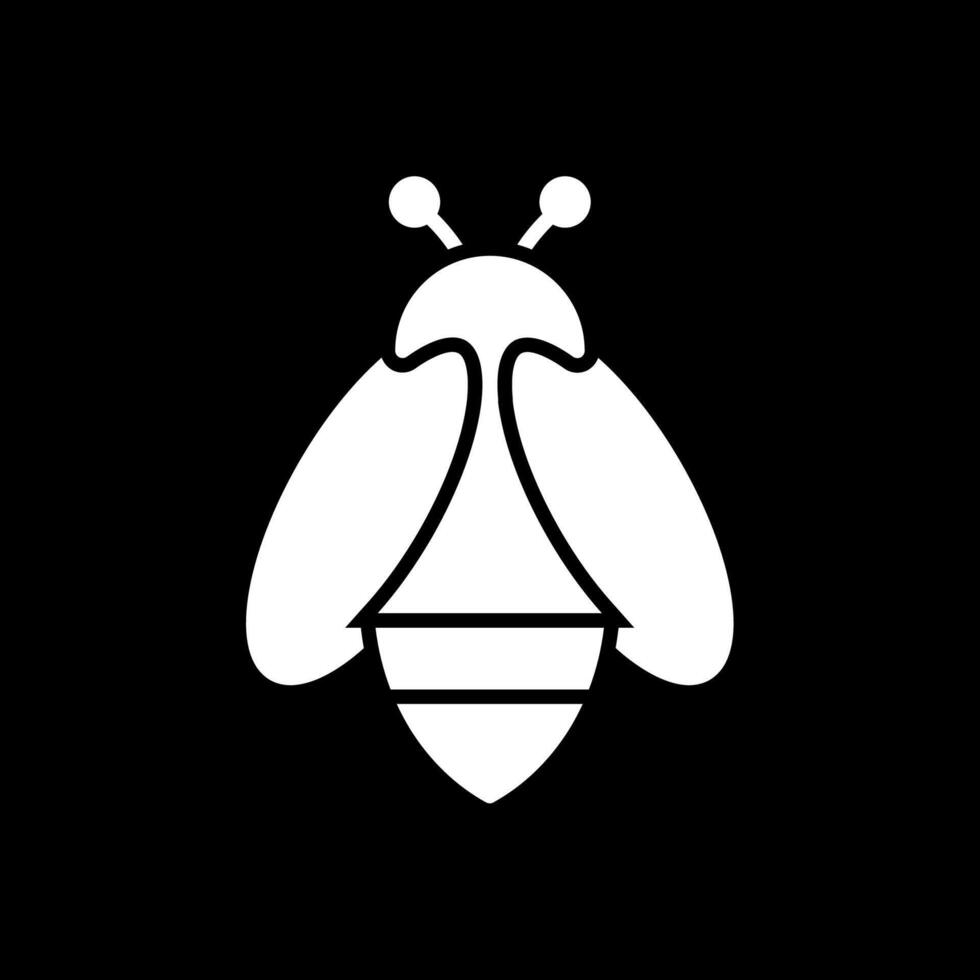 Bee Glyph Inverted Icon Design vector