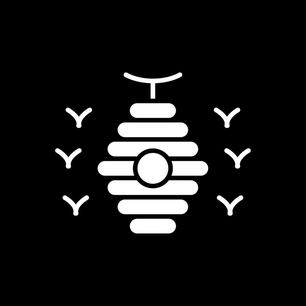 Bee Hive Glyph Inverted Icon Design vector