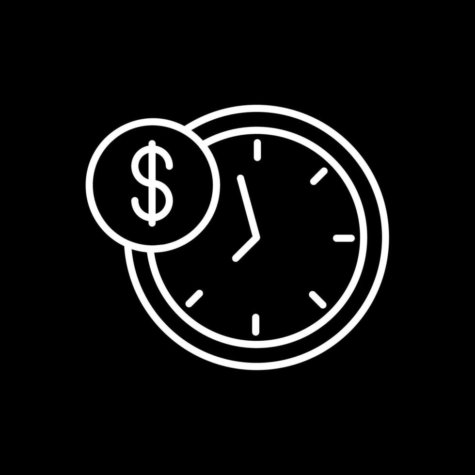 hora es dinero línea invertido icono diseño vector