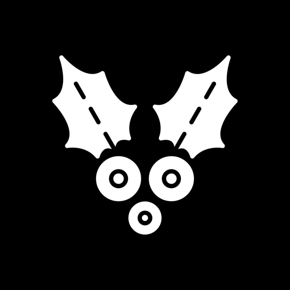 Holly Glyph Inverted Icon Design vector