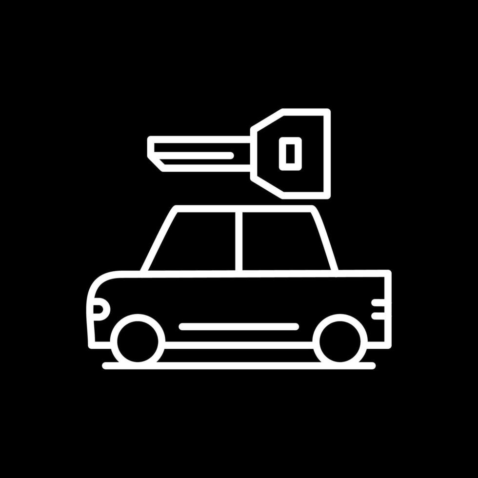 Rental Car Line Inverted Icon Design vector