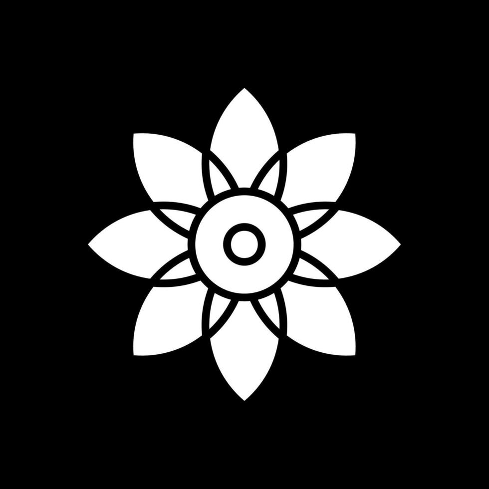 Flower Glyph Inverted Icon Design vector