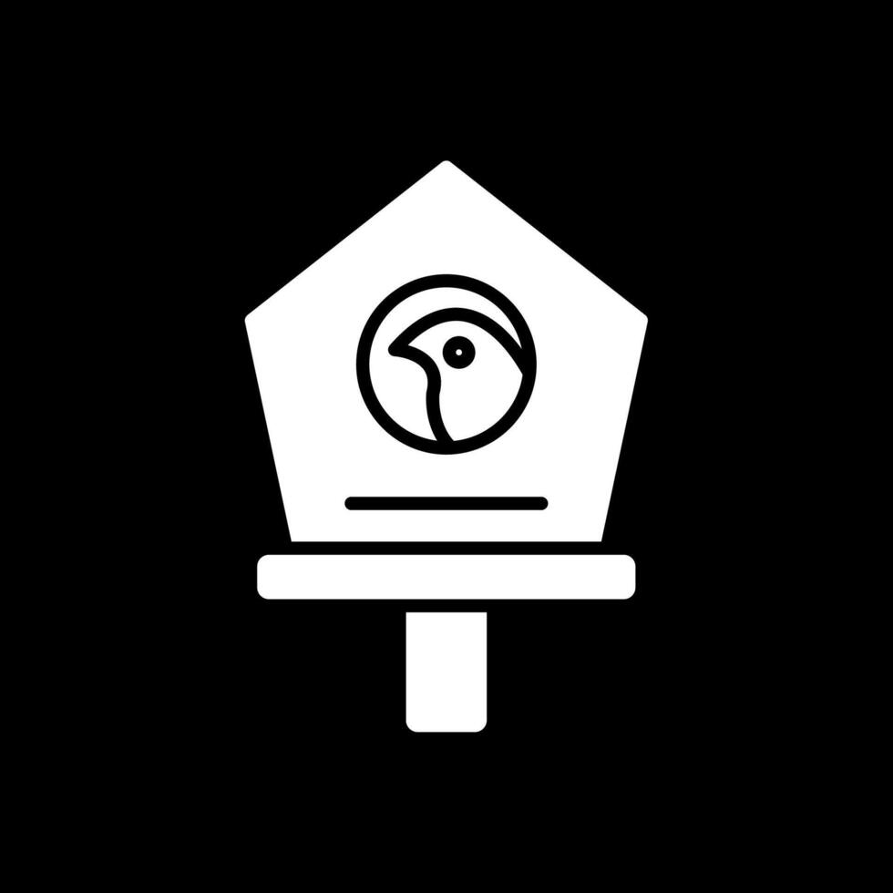 Bird House Glyph Inverted Icon Design vector