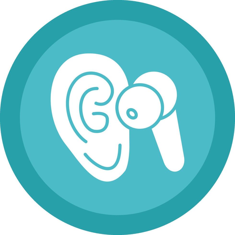 Listen Glyph Due Circle Icon Design vector