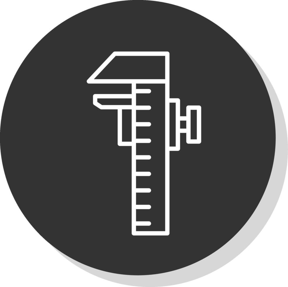 Caliper Glyph Due Circle Icon Design vector