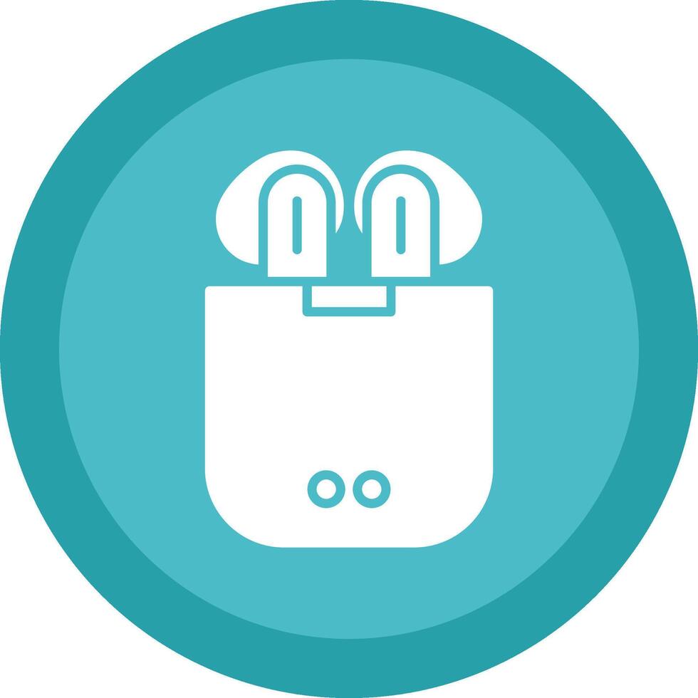 Earbuds Glyph Due Circle Icon Design vector