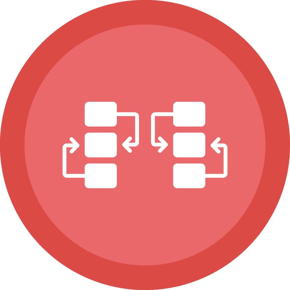 Flow Chart Glyph Due Circle Icon Design vector