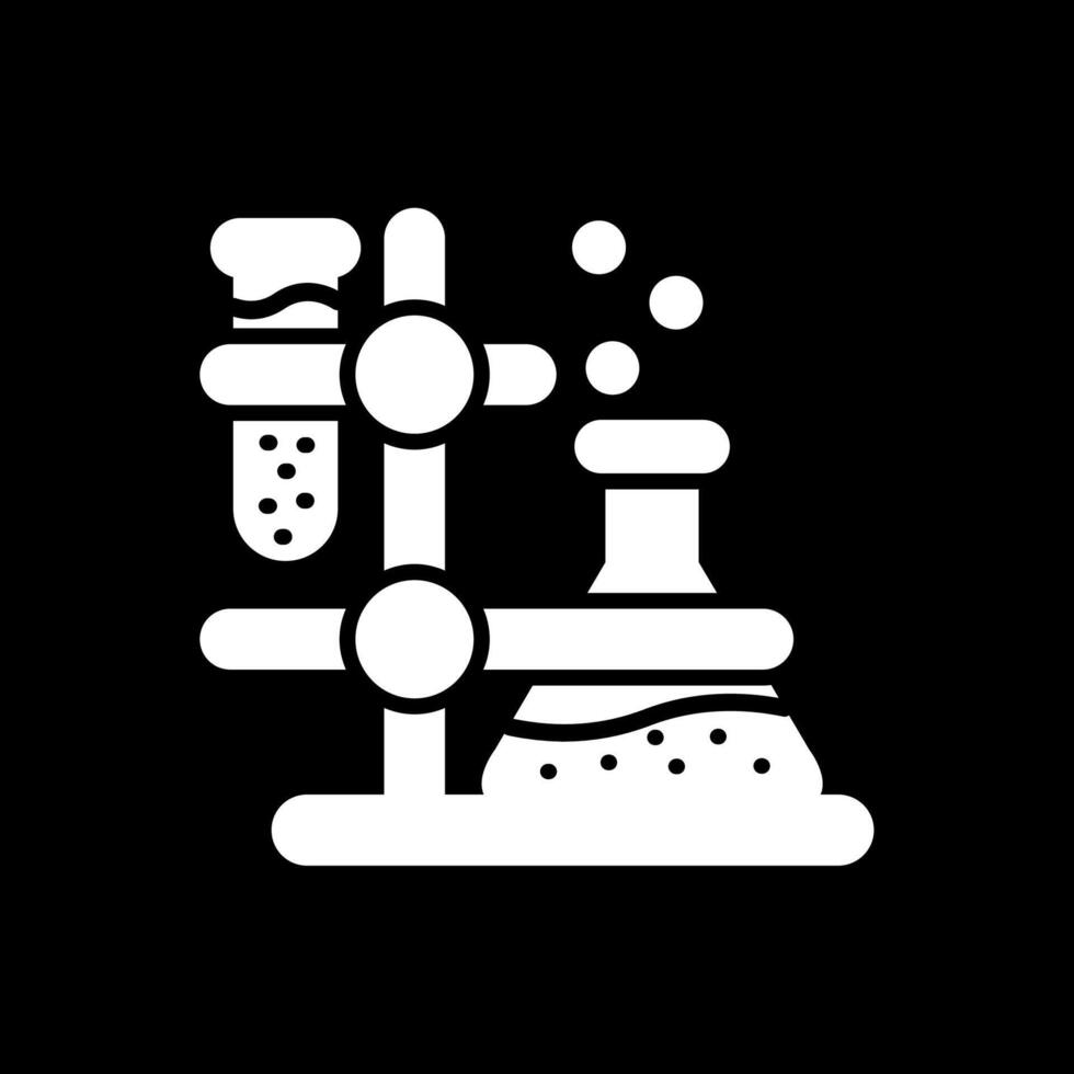 Flask Glyph Inverted Icon Design vector