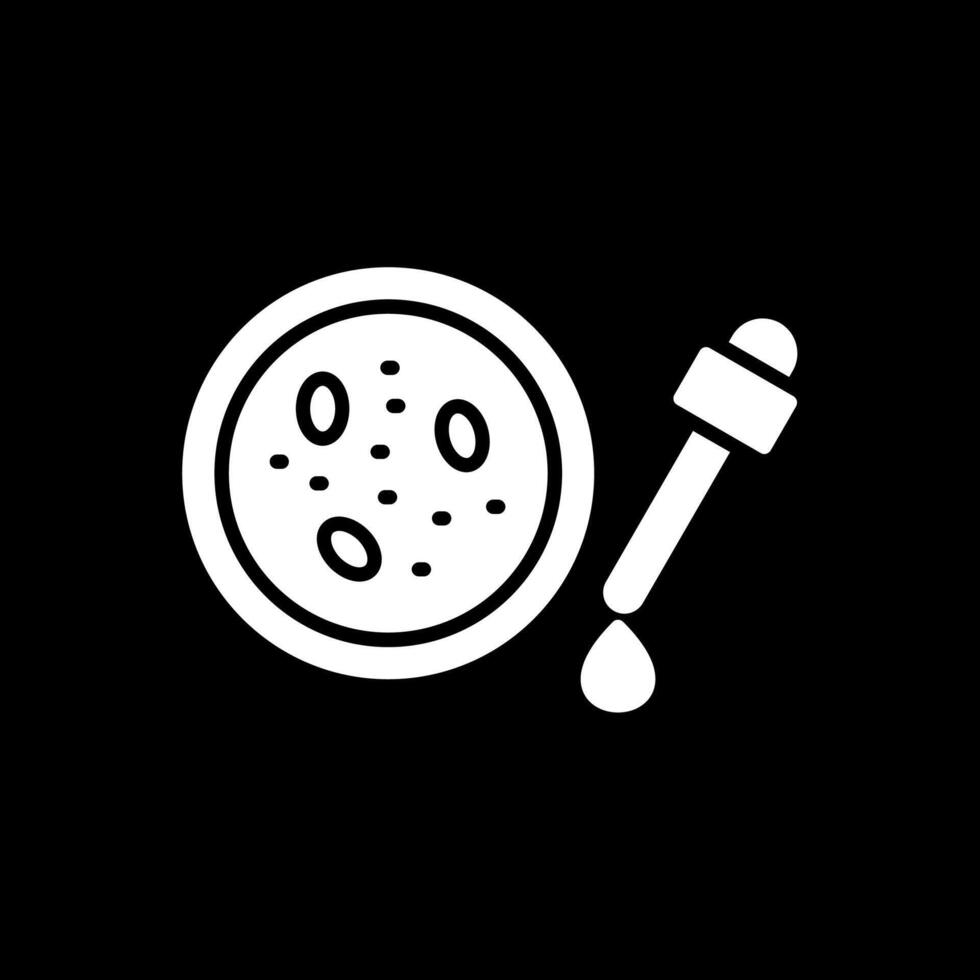 Petri Dish Glyph Inverted Icon Design vector