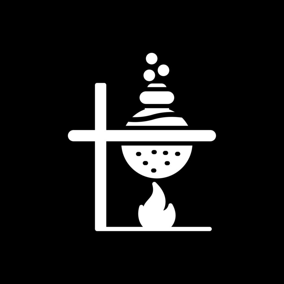 Flask Glyph Inverted Icon Design vector