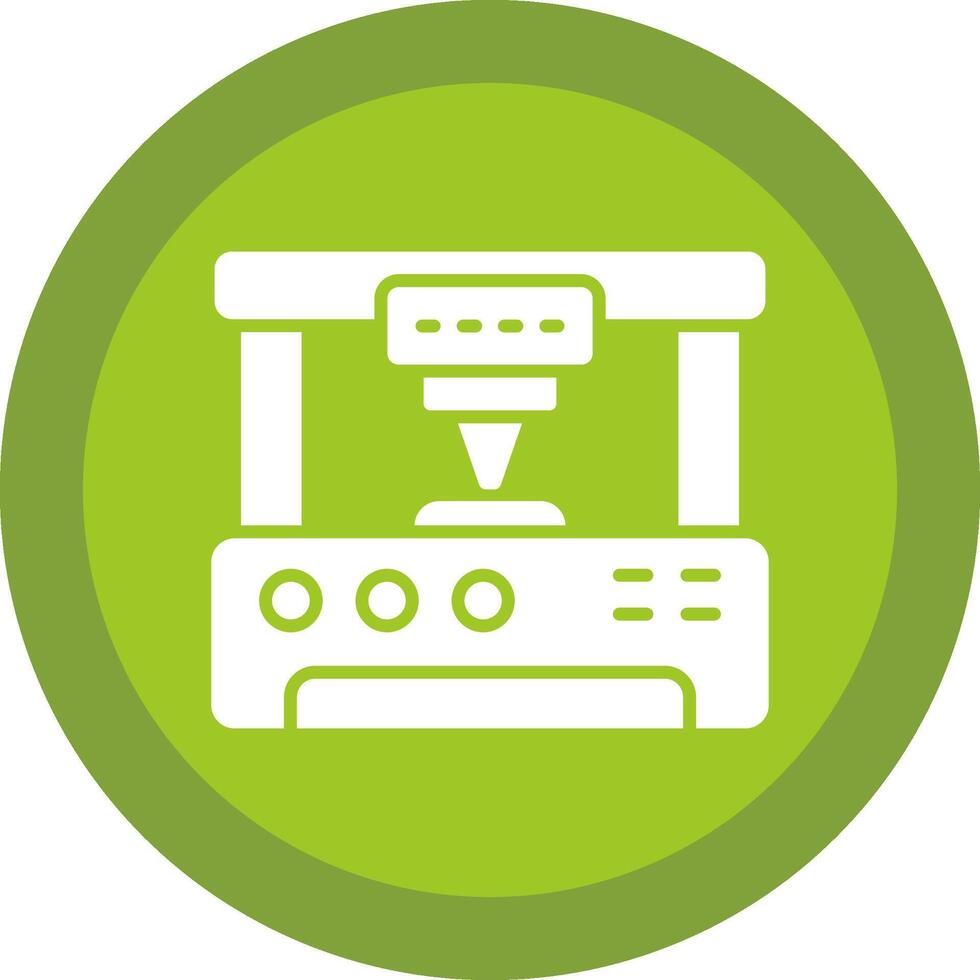 3d Printer Glyph Due Circle Icon Design vector
