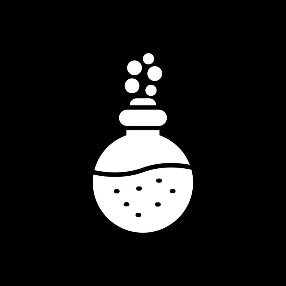 Flask Glyph Inverted Icon Design vector