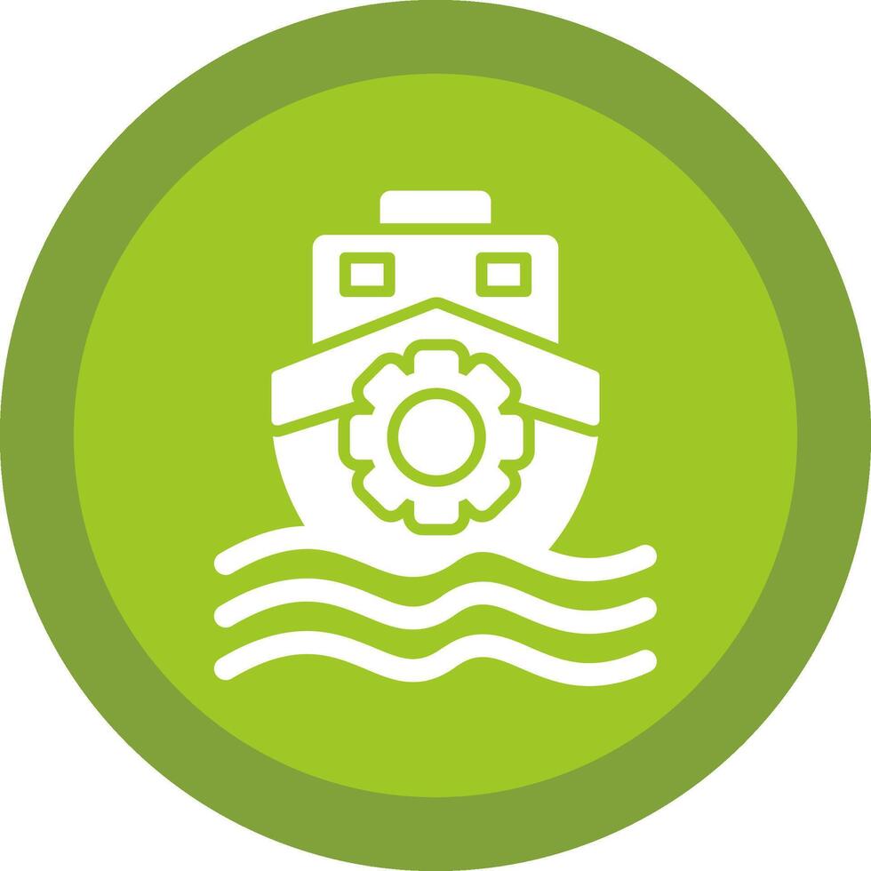 Boat Glyph Due Circle Icon Design vector