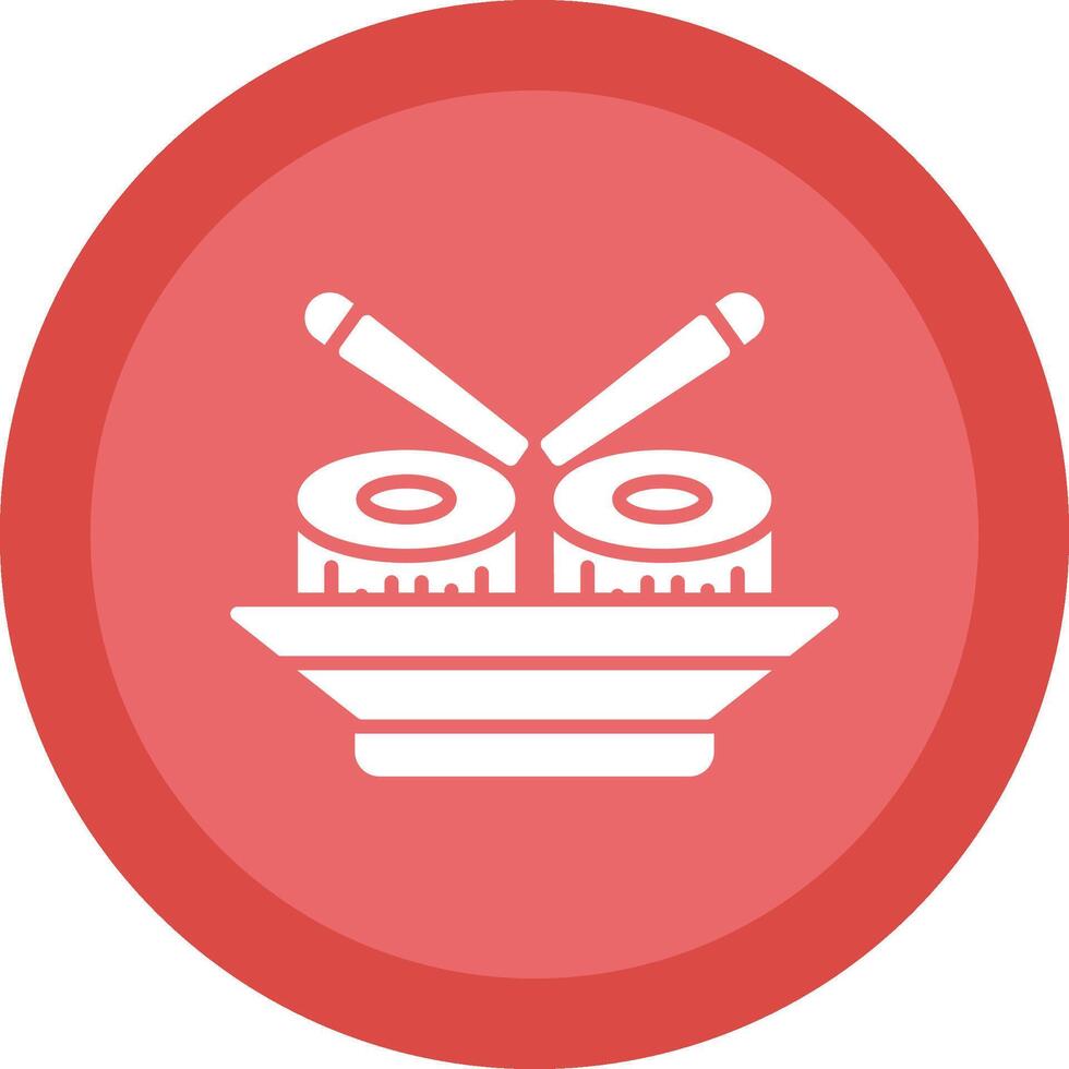 Sushi Glyph Due Circle Icon Design vector