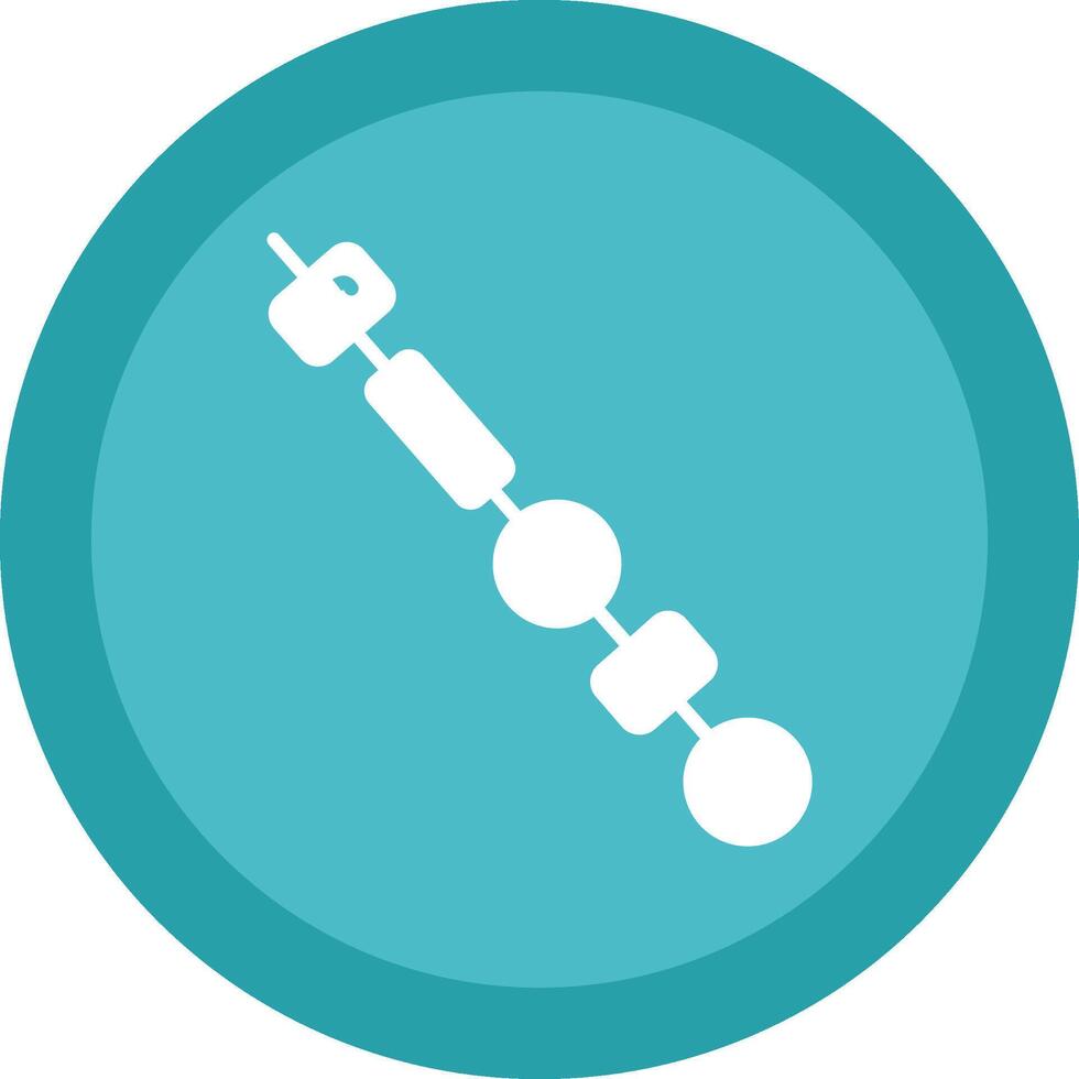 Skewer Glyph Due Circle Icon Design vector