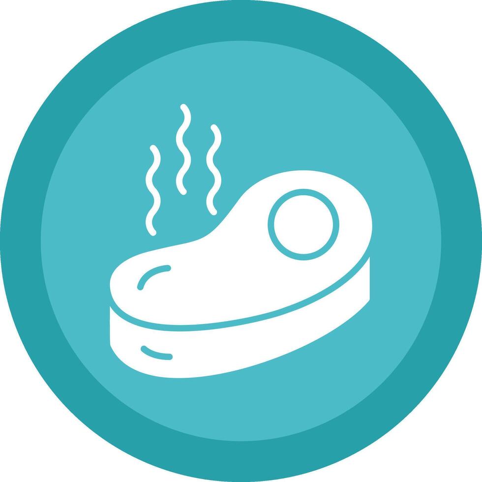 Steak Glyph Due Circle Icon Design vector
