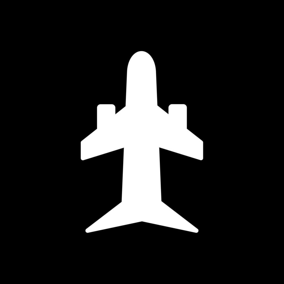 Plane Glyph Inverted Icon Design vector