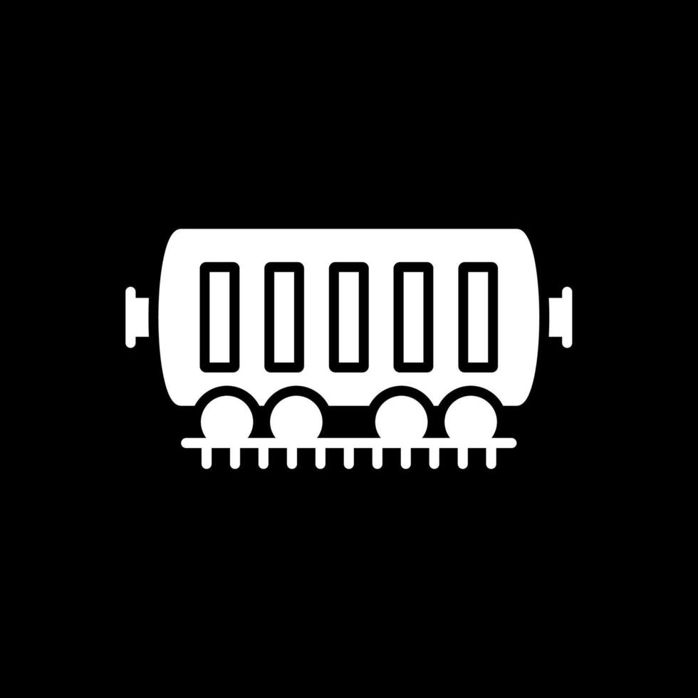 Train Cargo Glyph Inverted Icon Design vector