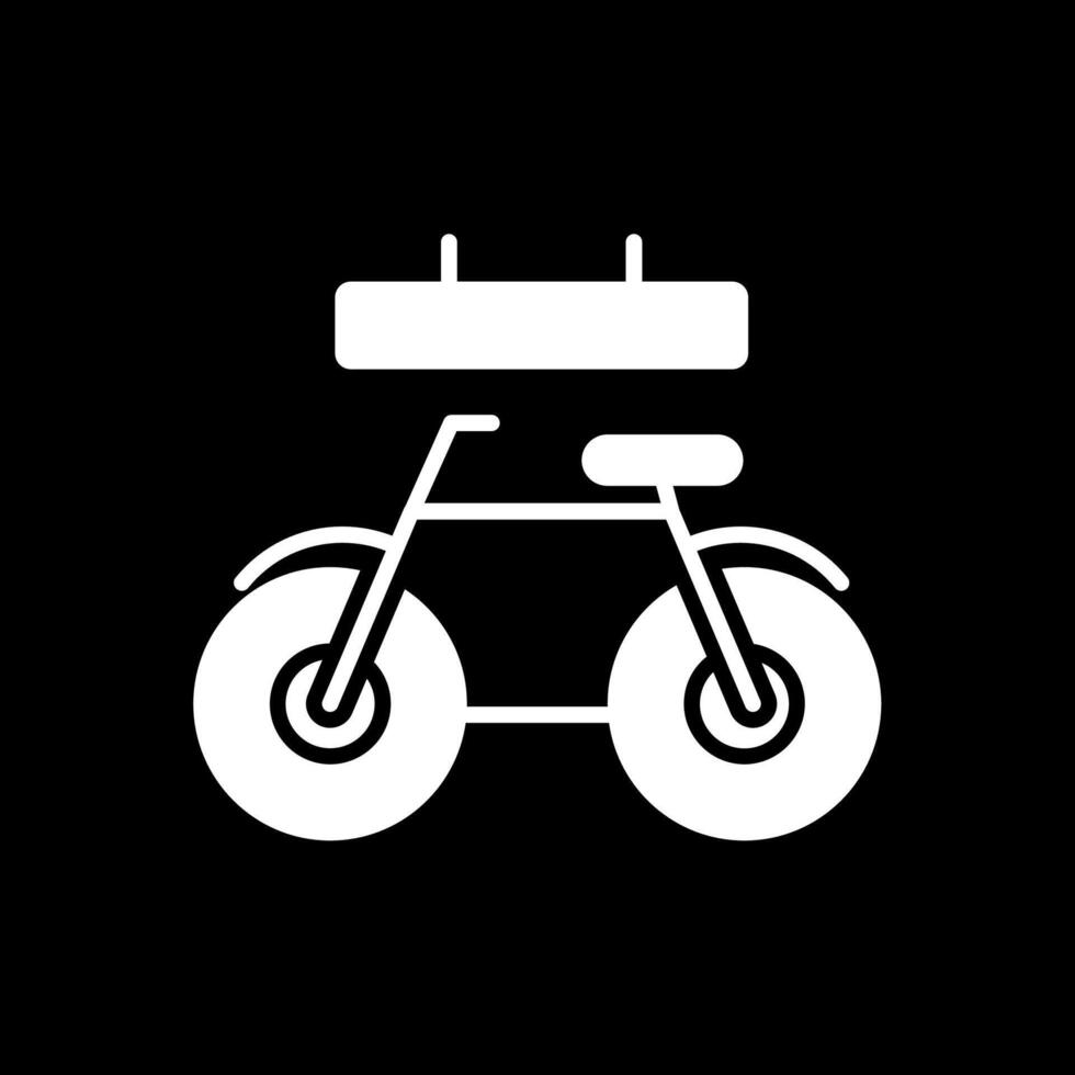 Bike Glyph Inverted Icon Design vector
