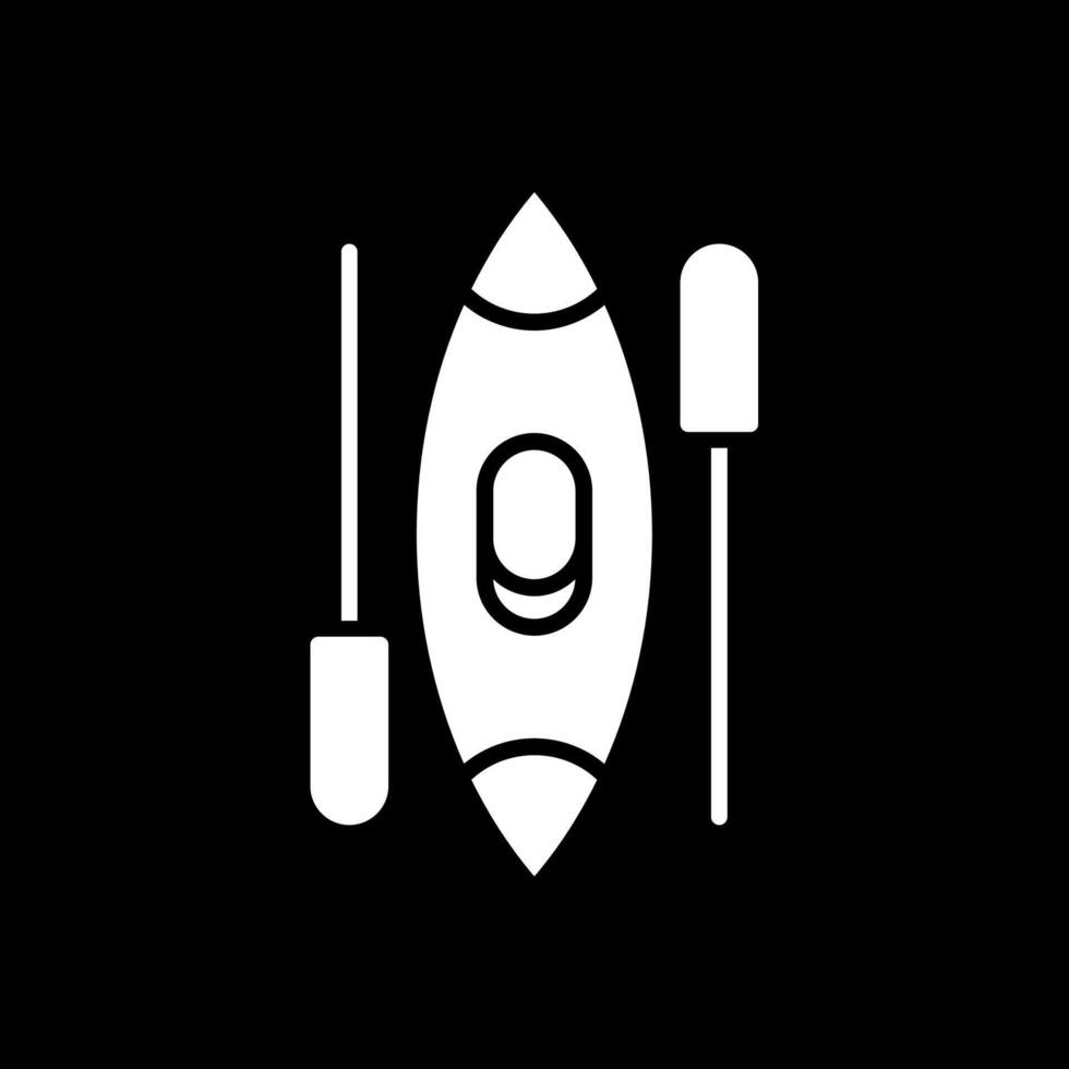 Canoe Glyph Inverted Icon Design vector