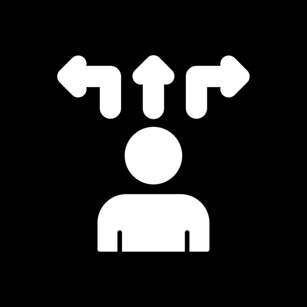 Decision Making Glyph Inverted Icon Design vector