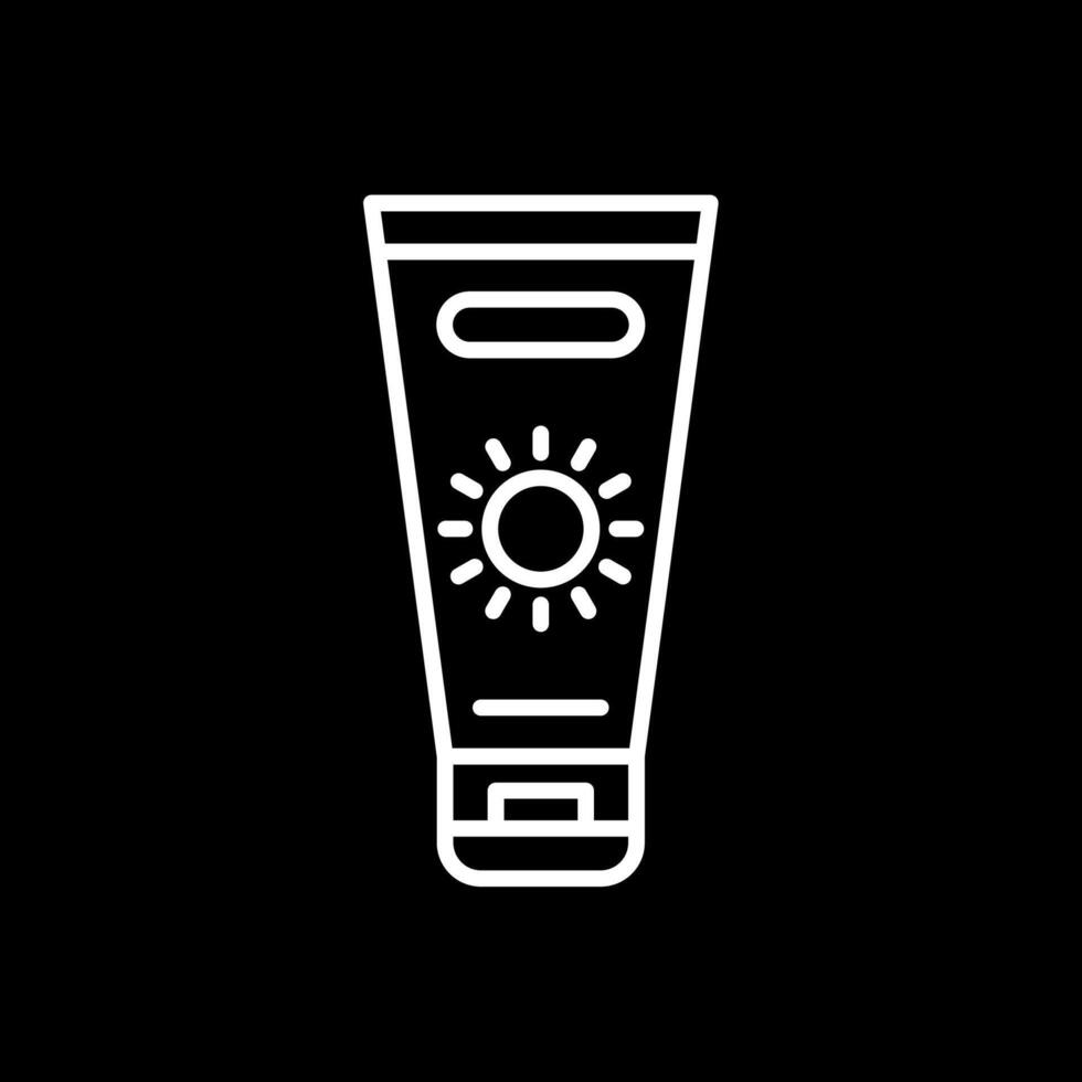 Sun Cream Line Inverted Icon Design vector