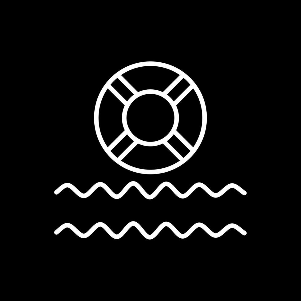 Life Saver Line Inverted Icon Design vector