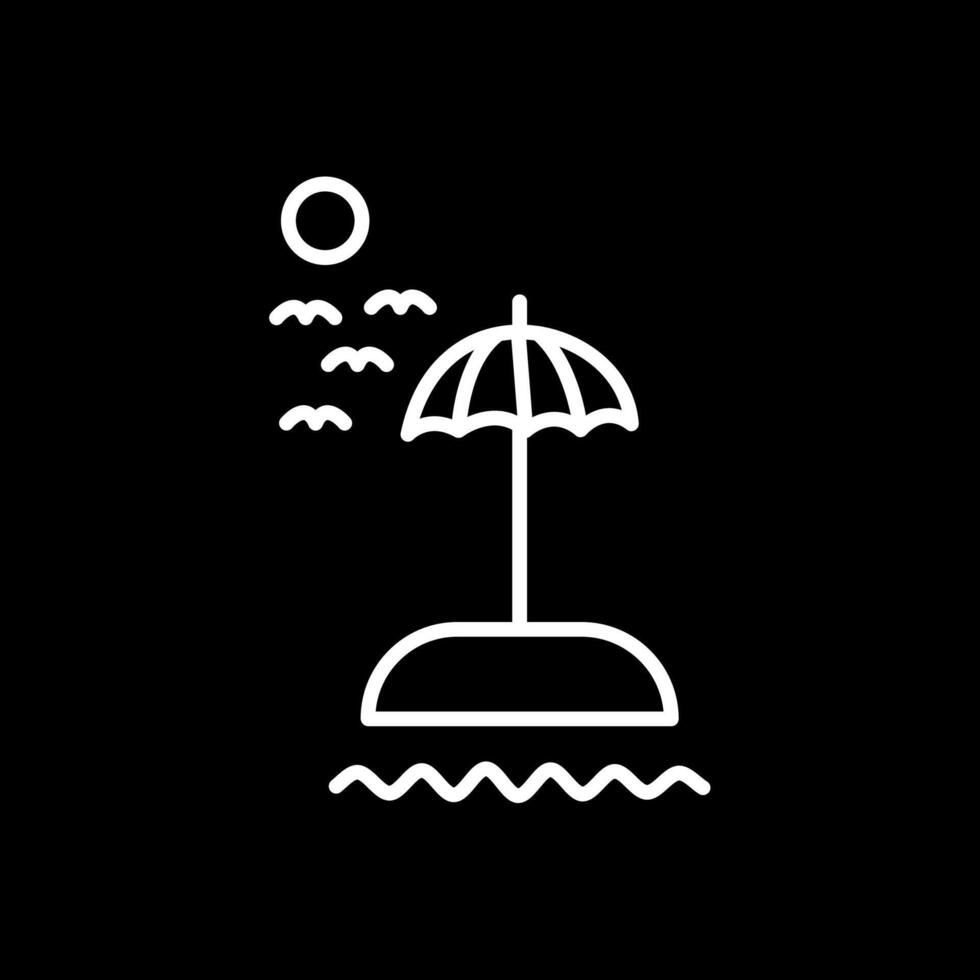 playa línea invertido icono diseño vector