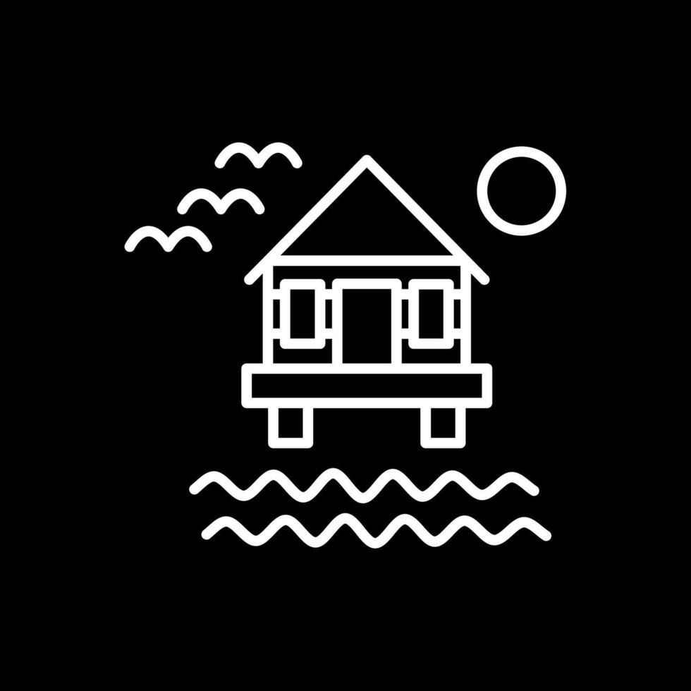 Beach Villa Line Inverted Icon Design vector