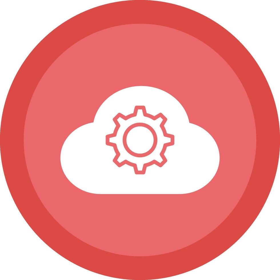 Cloud Settings Glyph Due Circle Icon Design vector