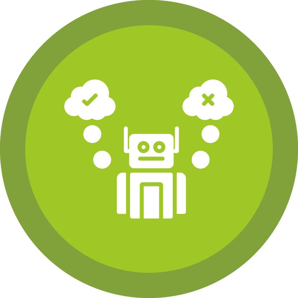 Robot Glyph Due Circle Icon Design vector