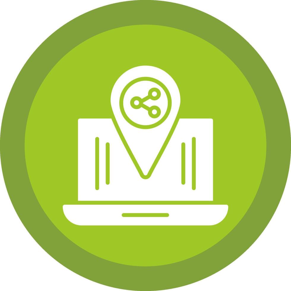 Share Location Glyph Due Circle Icon Design vector