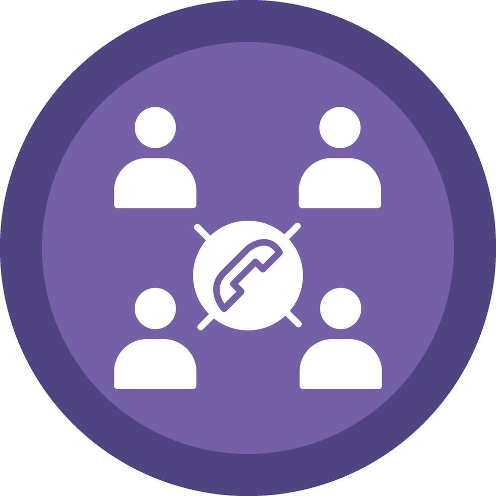 Conference Call Glyph Due Circle Icon Design vector