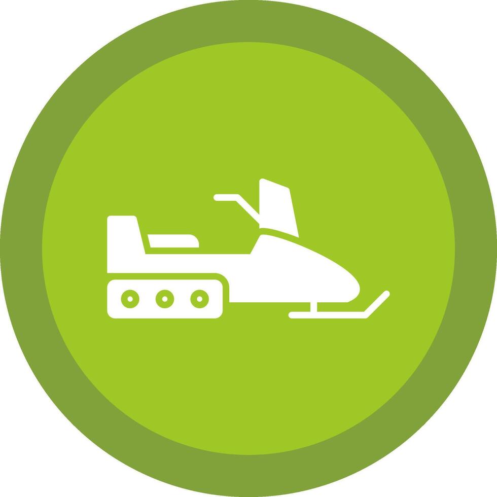 Snowmobile Glyph Due Circle Icon Design vector