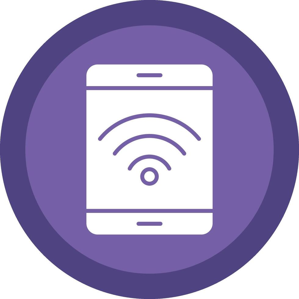 Wifi Glyph Due Circle Icon Design vector