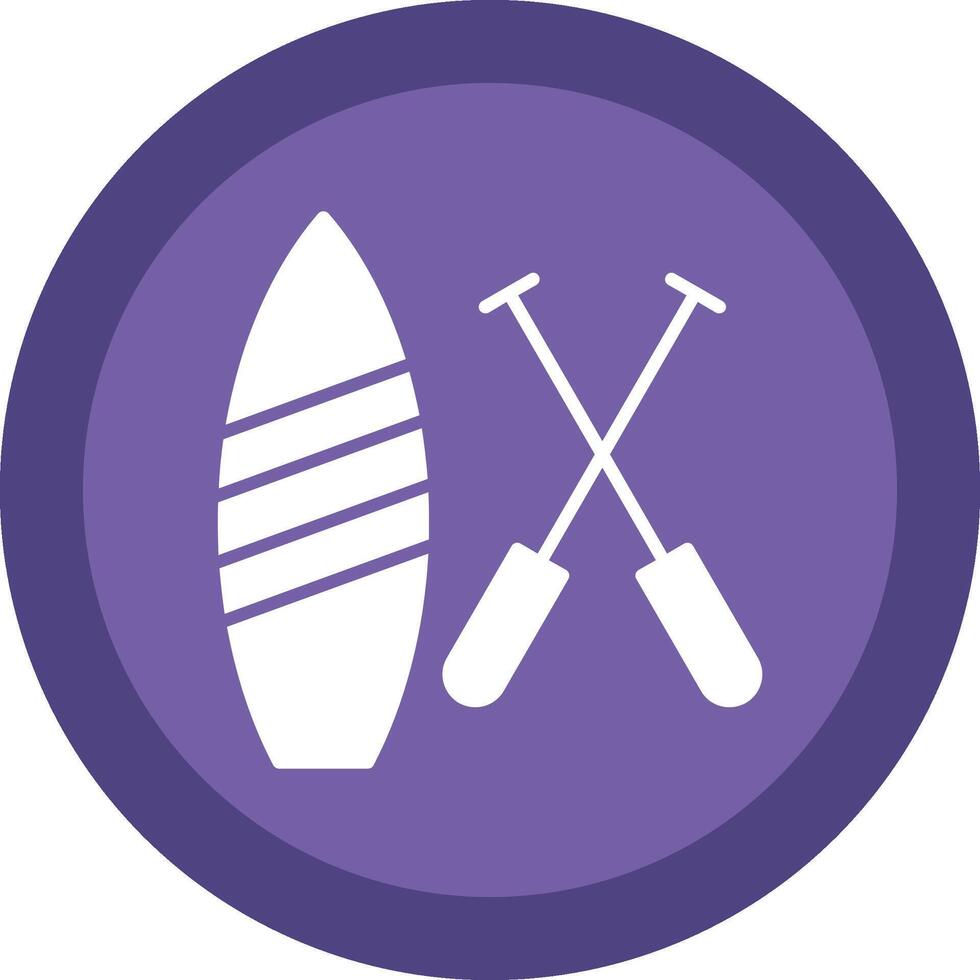 Paddle Board Glyph Due Circle Icon Design vector