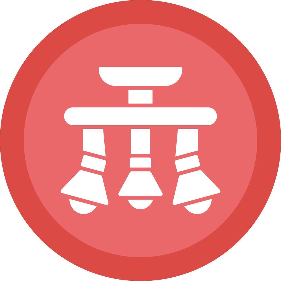 Spotlight Glyph Due Circle Icon Design vector