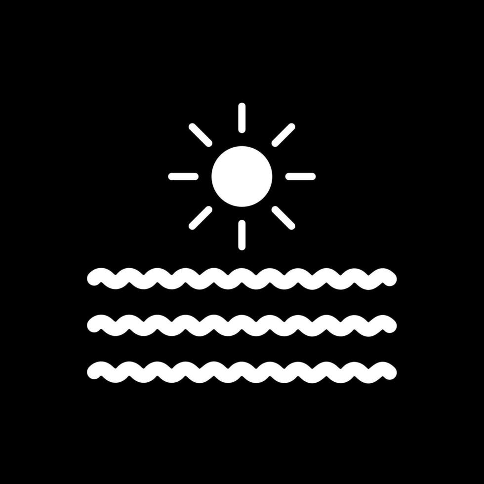 Waves Glyph Inverted Icon Design vector