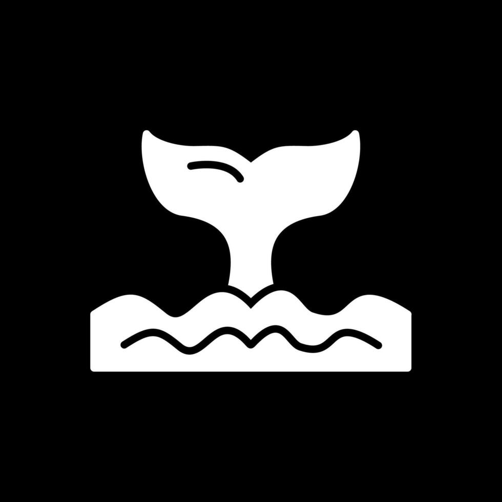 ballena glifo invertido icono diseño vector