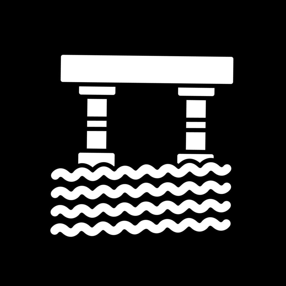 Bridge Glyph Inverted Icon Design vector