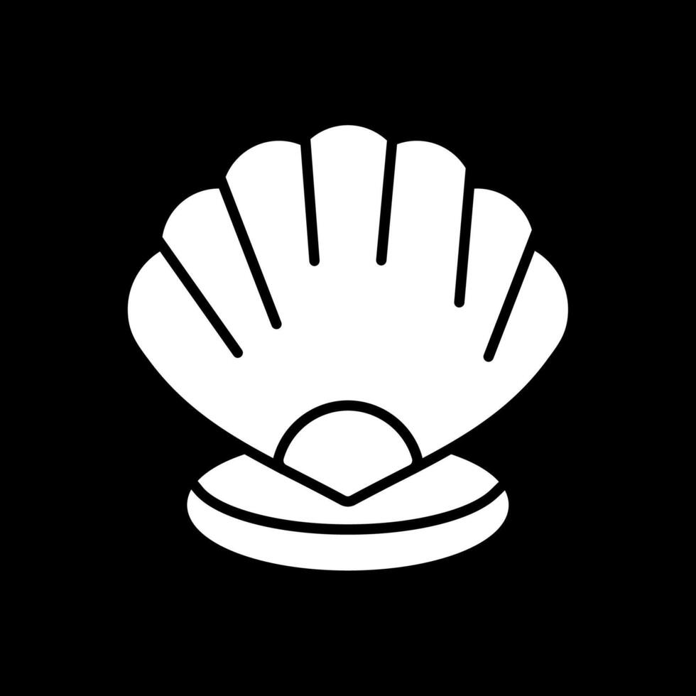 Shell Glyph Inverted Icon Design vector