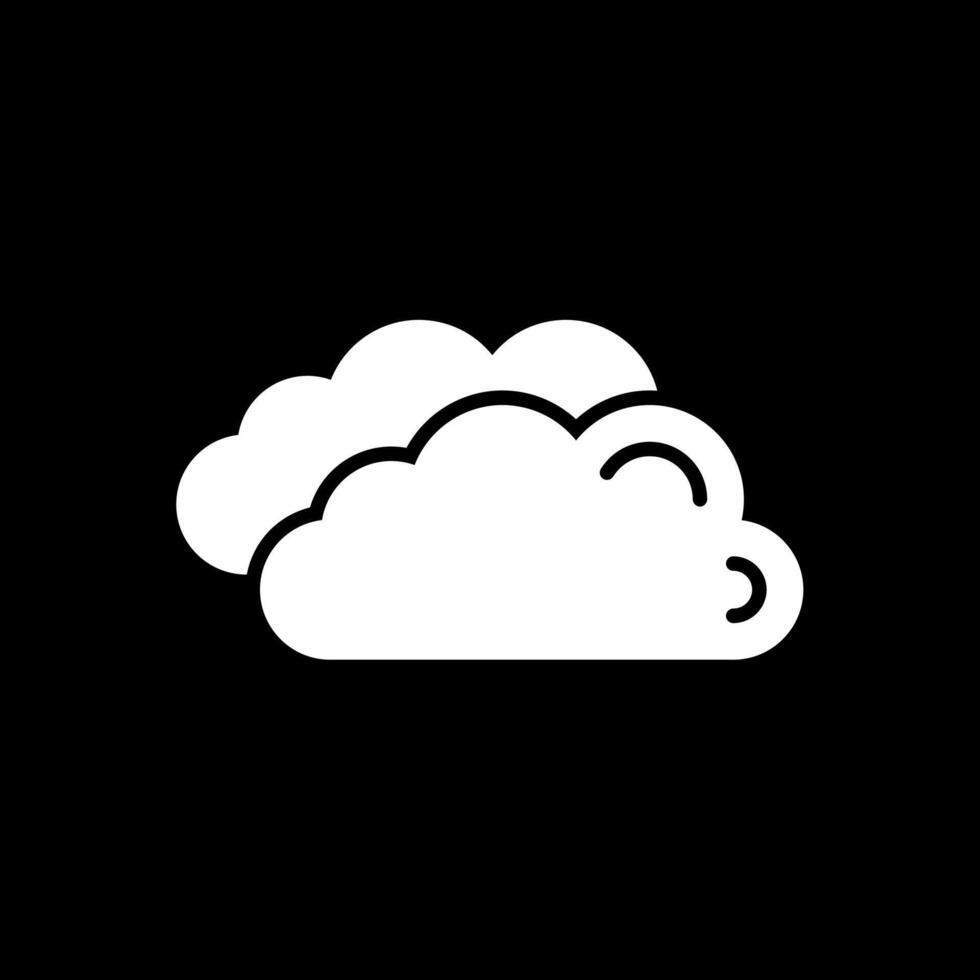 Clouds Glyph Inverted Icon Design vector