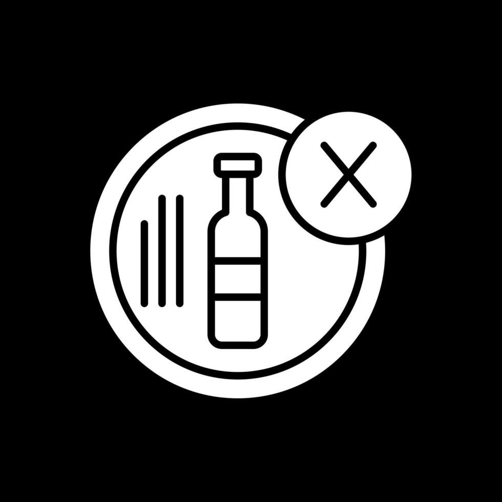 No Alcohol Glyph Inverted Icon Design vector