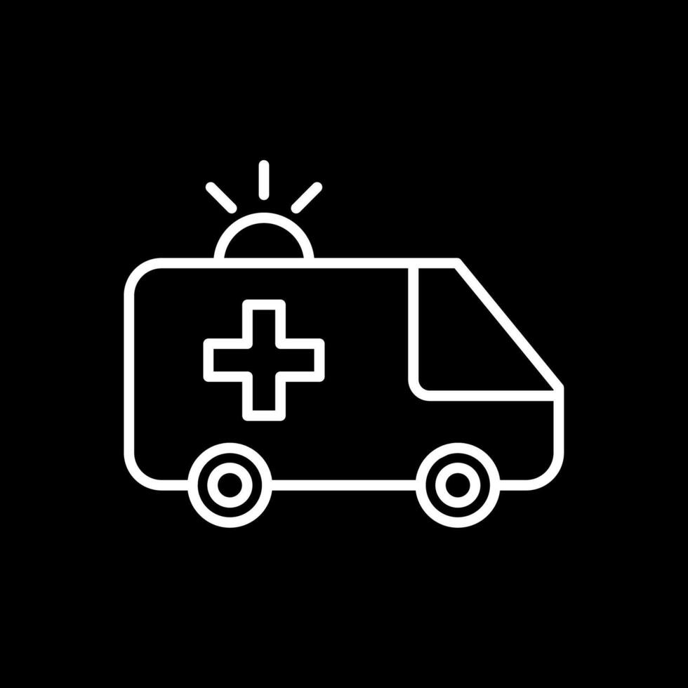 ambulancia línea invertido icono diseño vector