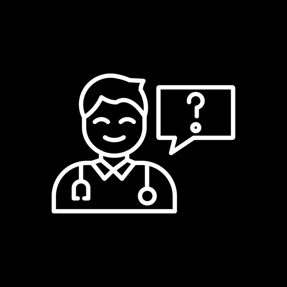 Health Question Line Inverted Icon Design vector