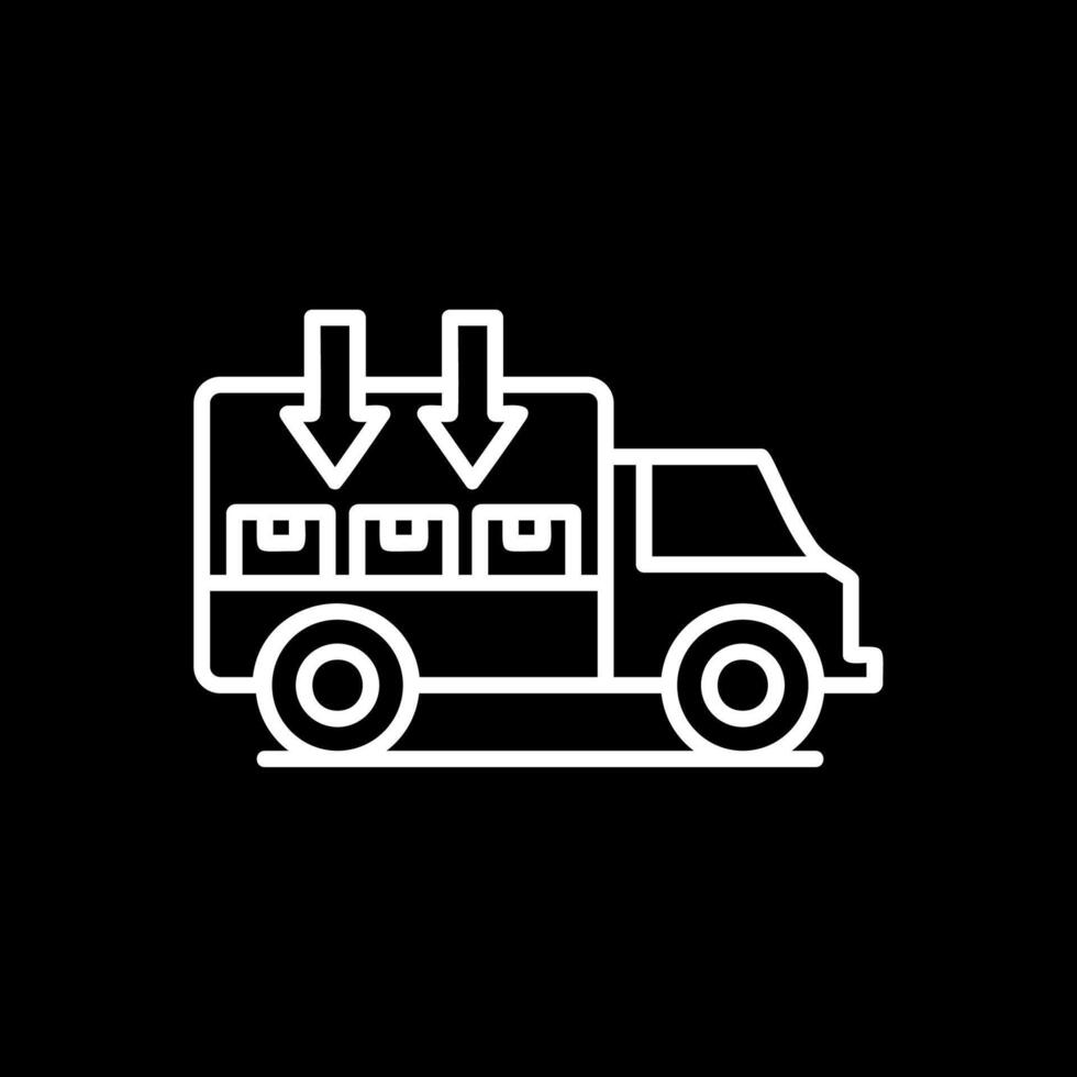 Courier And Outsourcing Line Inverted Icon Design vector