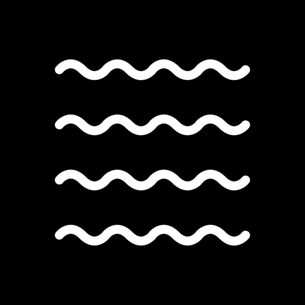 Waves Glyph Inverted Icon Design vector