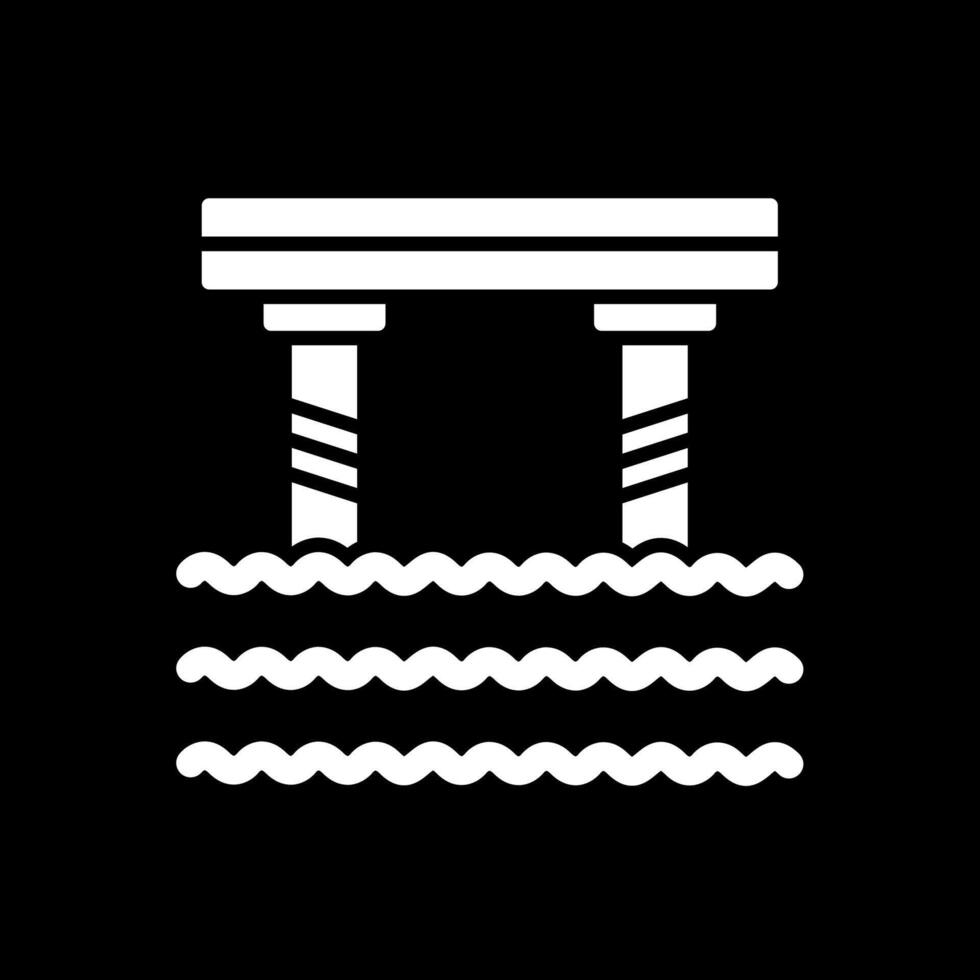 Bridge Glyph Inverted Icon Design vector