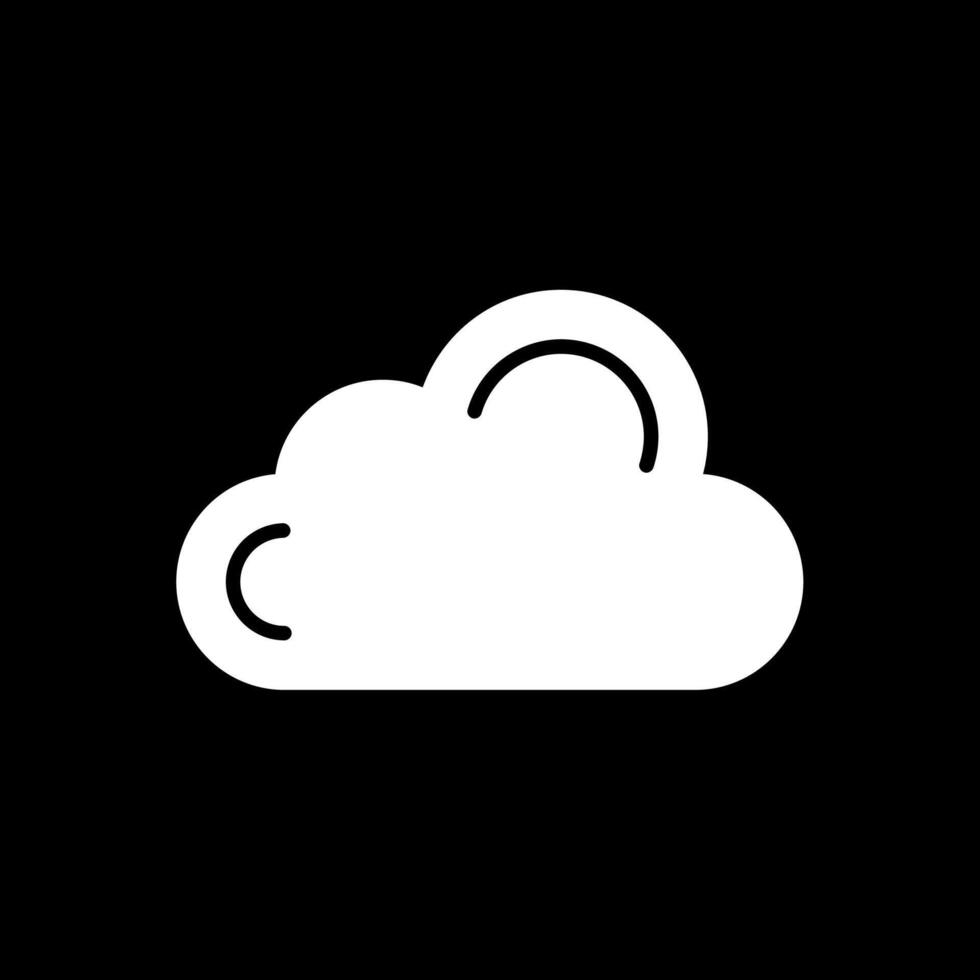 nube glifo invertido icono diseño vector