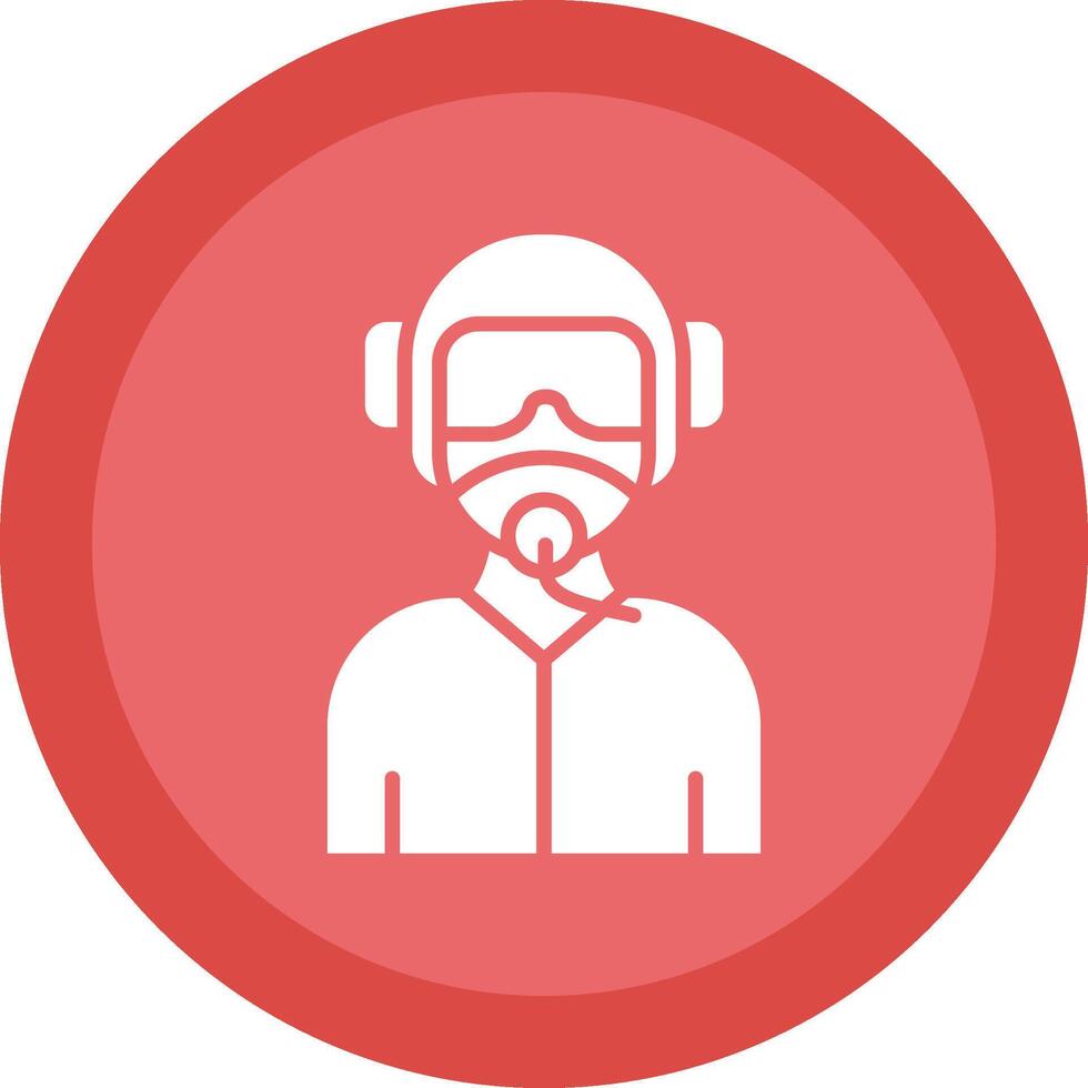Pilot Glyph Due Circle Icon Design vector